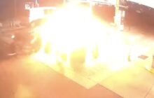 Watch a fireball erupt when an Acura slams into gas pump in Boston